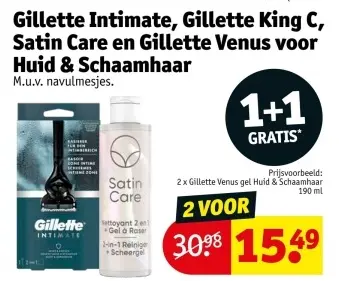 Promotie: Gillette Intimate, Gillette King C, Satin Care en Gilette Venus voor Huis&Schaamhaar