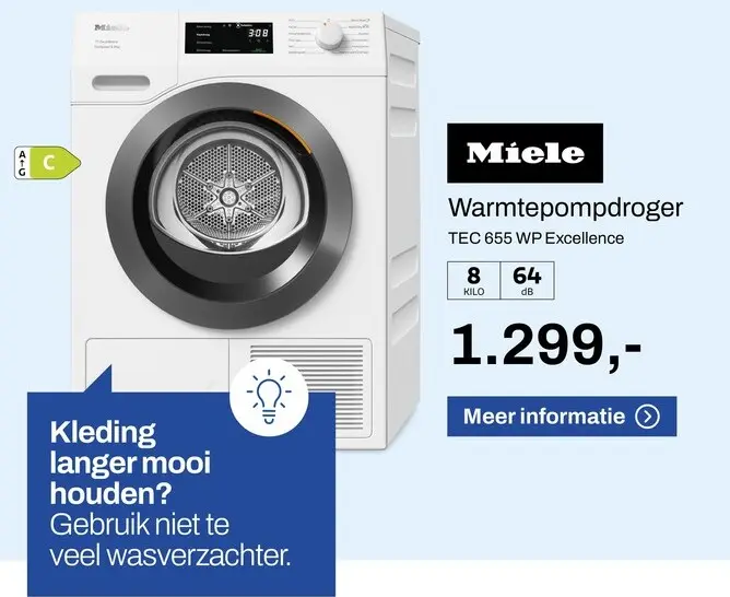 Aanbieding: Warmtepompdroger TEC 655 WP Excellence