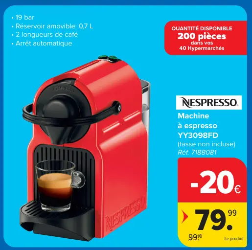 Offre: Machine à espresso YY3098FD