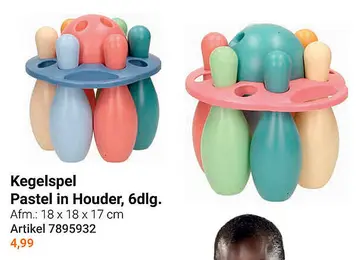 Aanbieding: Kegelspel Pastel in Houder