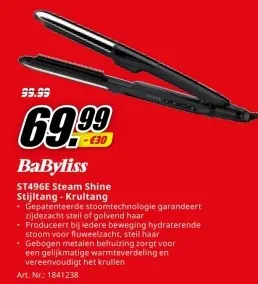 Promotie: ST496E Steam Shine Stijltang - Krultang