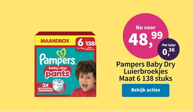 Aanbieding: Pampers Baby Dry Luierbroekjes