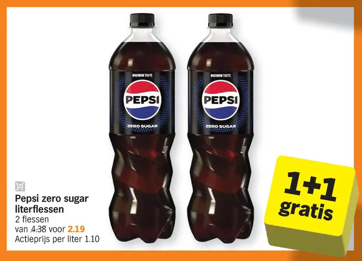 Promotie: Zero sugar literflessen
