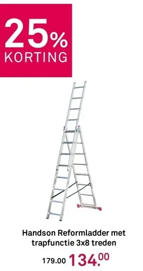 Aanbieding: Reformladder met trapfunctie 3x8 treden