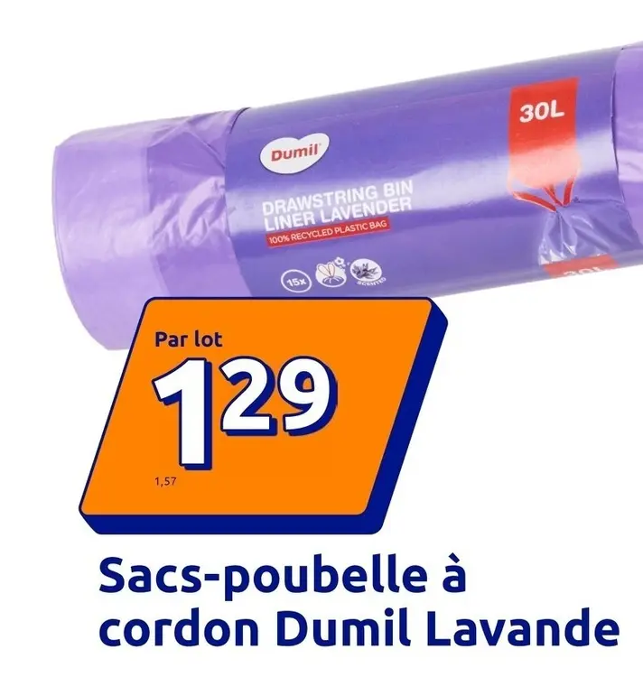 Offre: Sacs-poubelle à cordon Dumil Lavande