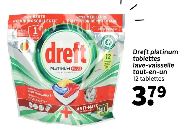 Offre: Dreft platinum tablettes lave-vaisselle tout-