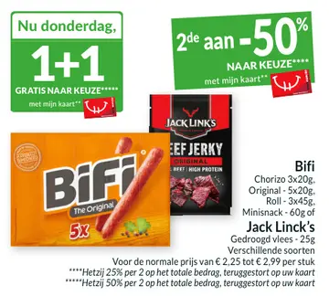 Aanbieding: Bifi en Jack Linck's