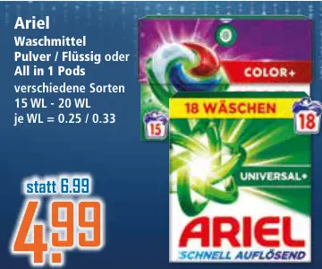 Aanbieding: Waschmittel Pulver / Flüssig oder All in 1 Po