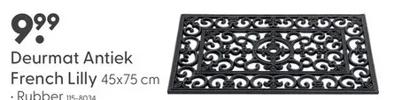 Aanbieding: Deurmat antiek french lilly 45x75 cm rubber