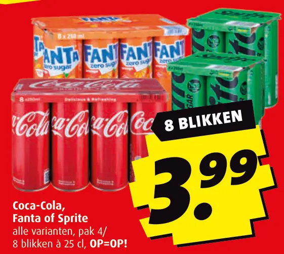 Aanbieding: Coca-Cola, Fanta of Sprite