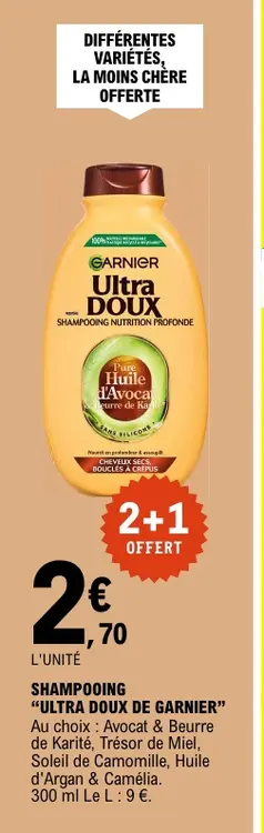 Promotie: Shampooing "ultra doux de Garnier"