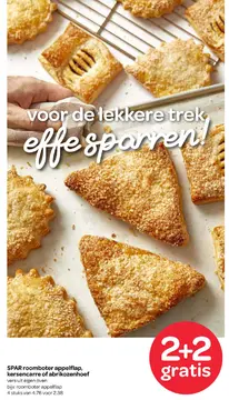 Aanbieding: SPAR roomboter appelflap, kersencarre of abrikozenhoef