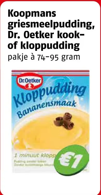 Aanbieding: Griesmeelpudding, kook- of kloppudding