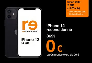 Offre: iPhone 12 reconditionné
