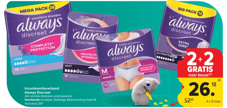 Aanbieding: Incontinentieverband Always Discreet