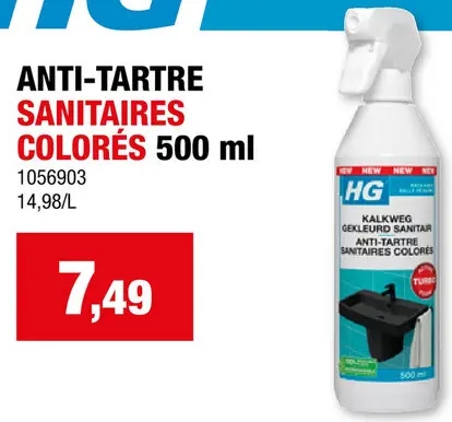 Offre: Anti-tartre sanitaires colorés