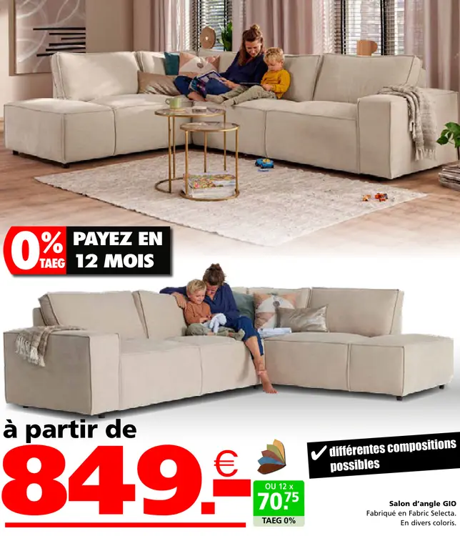 Offre: Salon d'angle GIO