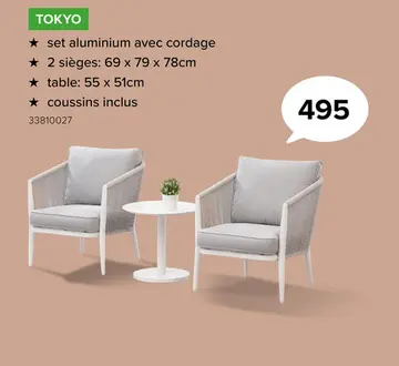 Offre: set aluminium avec cordage