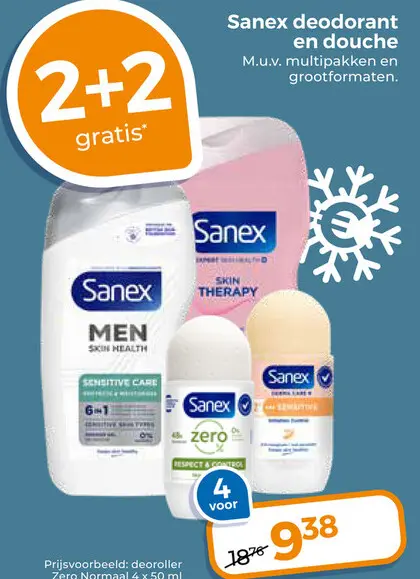 Aanbieding: Sanex deodorant en douche