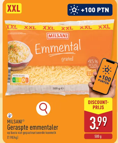 Promotie: Geraspte emmentaler