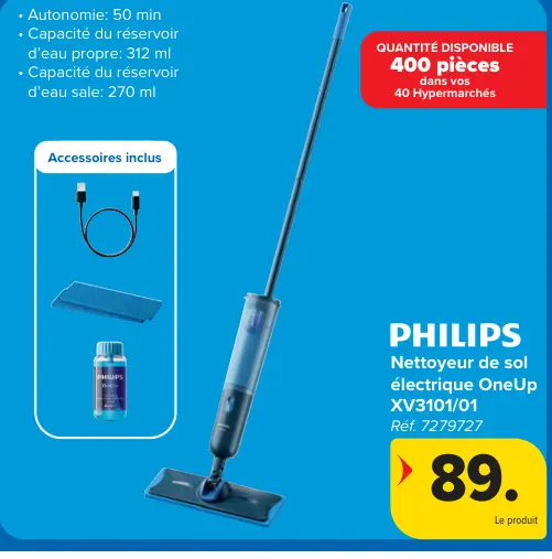 Offre: Nettoyeur de sol électrique OneUp XV3101/01