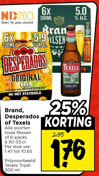 Aanbieding: Desperados Original Beer or Texels Tripel
