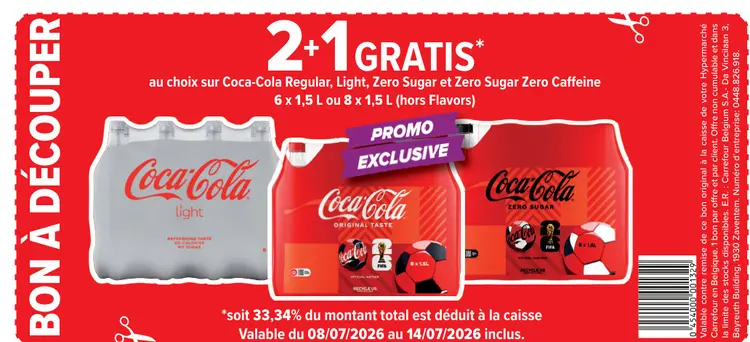 Offre: Coca-Cola Regular, Light, Zero Sugar et Zero