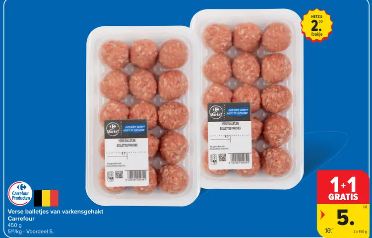 Promotie: Verse balletjes van varkensgehakt