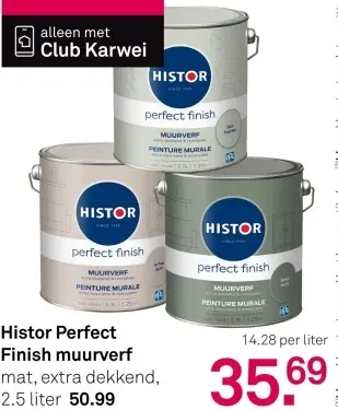 Aanbieding: Histor Perfect Finish muurverf