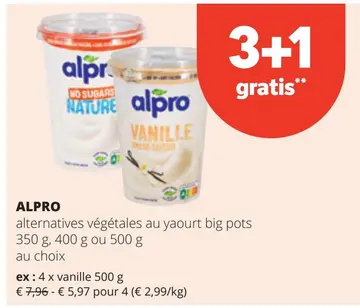 Offre: ALPRO alternatives végétales au yaourt