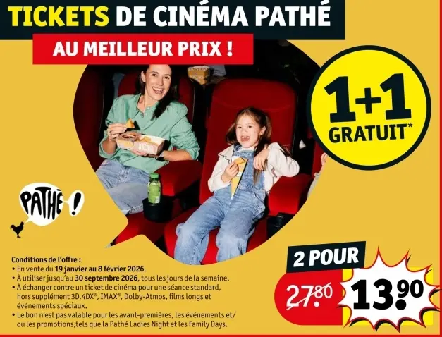 Offre: Tickets de cinéma