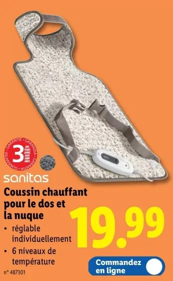 Offre: Coussin chauffant pour le dos et la nuque