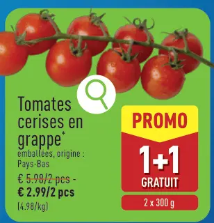 Offre: Tomates cerises en grappe