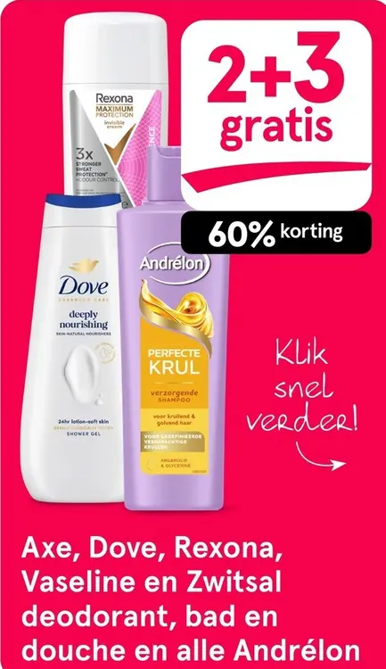 Aanbieding: Axe, Dove, Rexona, Vaseline en Zwitsal deodorant en meer