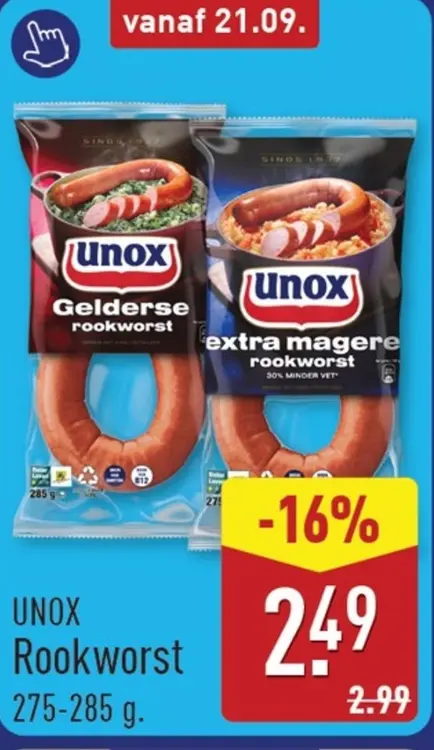 Aanbieding: Unox Rookworst
