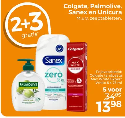 Aanbieding: Colgate, Palmolive, Sanex en Unicura