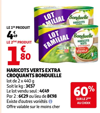 Offre: Haricots verts extra croquants
