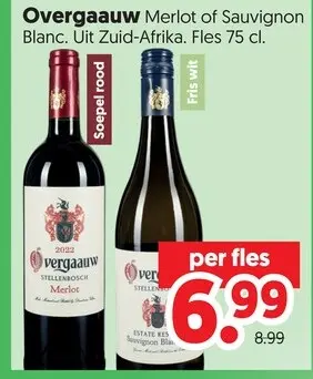 Aanbieding: Overgaauw Merlot of Sauvignon Blanc