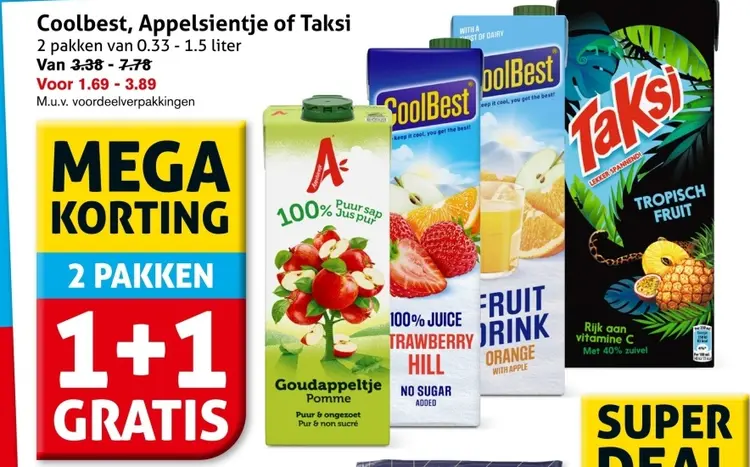 Aanbieding: Coolbest, Appelsientje of Taksi