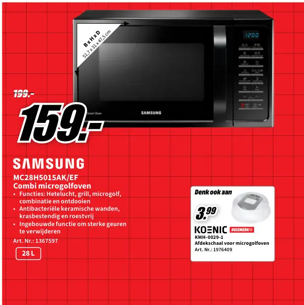 Promotie: Samsung MC28H5015AK/EF Combi microgolfoven