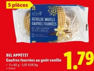 Offre: Gaufres fourrées au goût vanille