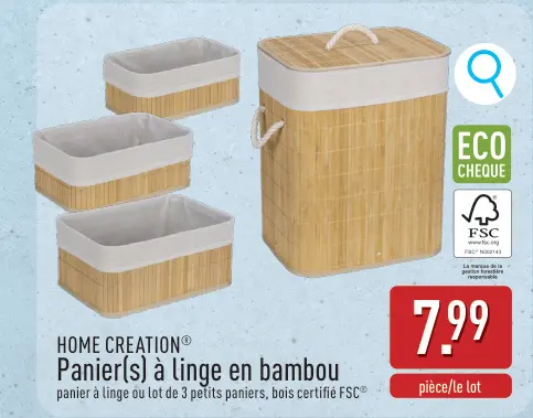 Offre: Panier(s) à linge en bambou