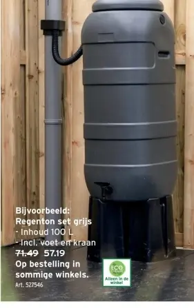 Promotie: Regenton set grijs