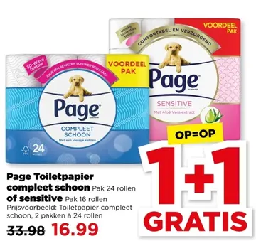 Aanbieding: Page Toiletpapier compleet schoon of sensitive