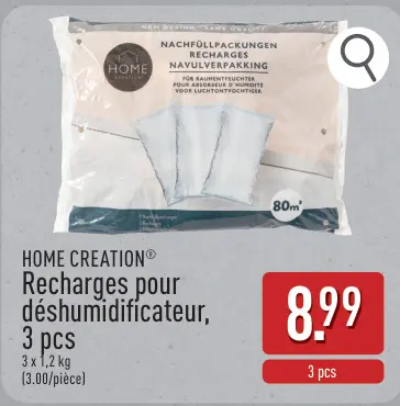 Offre: Recharges pour déshumidificateur
