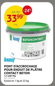 Offre: Pont d'accrochage pour enduit de plâtre conta