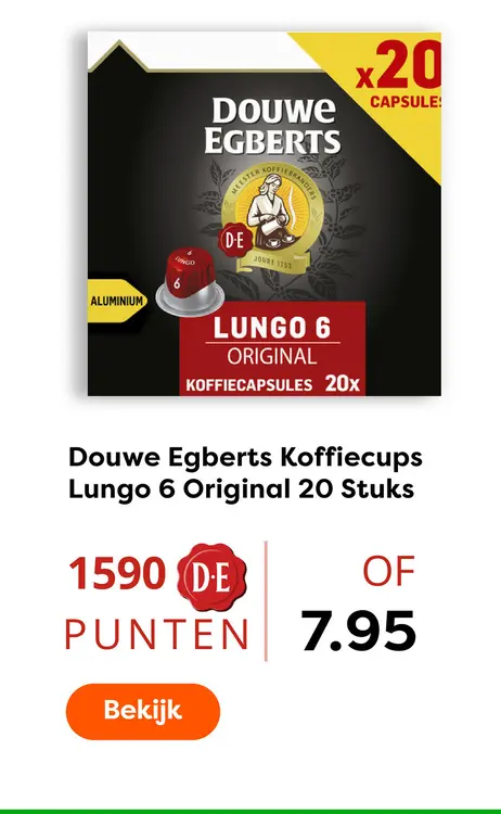 Aanbieding: Douwe Egberts Koffiecups Lungo 6 Original