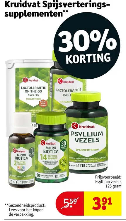 Aanbieding: Kruidvat spijsverteringssupplementen