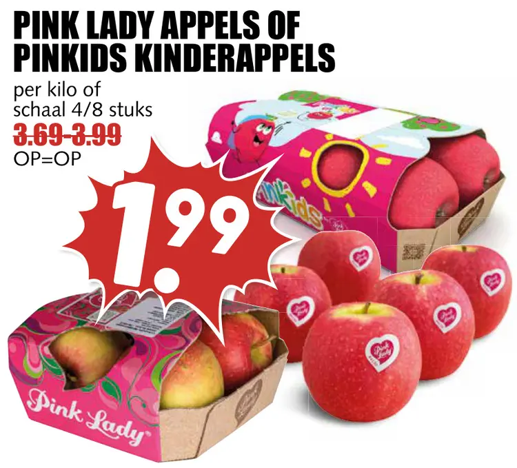 Aanbieding: Pink lady appels of Pinkids kinderappels