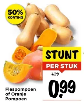 Aanbieding: Flespompoen of Oranje Pompoen